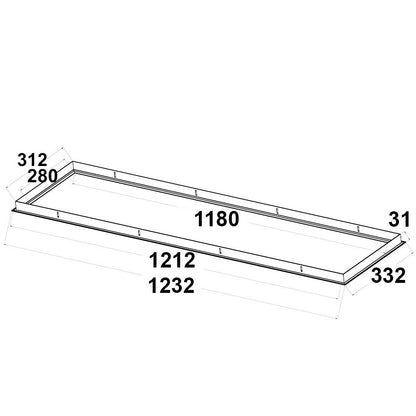 Inbouwframe | voor LED paneel 300x1200 | wit