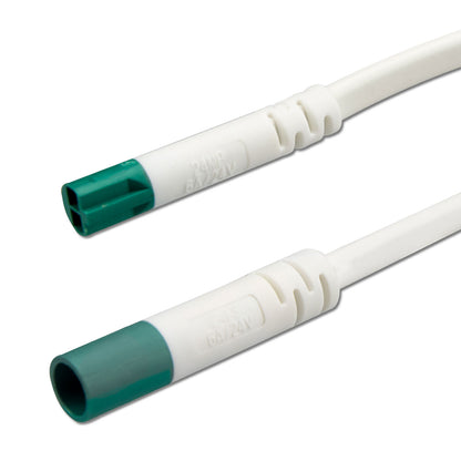 Mini-Plug | Kabel | Verlengkabel male-female | 2x0,75mm² | IP54 | max. 48V/6A | wit-groen
