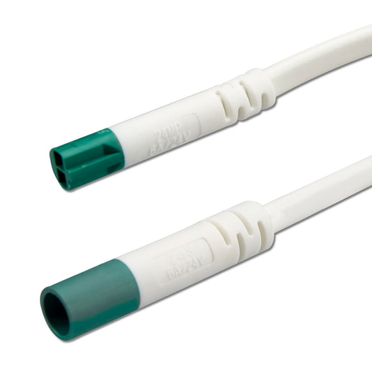 Mini-Plug | Kabel | Verlengkabel male-female | 2x0,75mm² | IP54 | max. 48V/6A | wit-groen