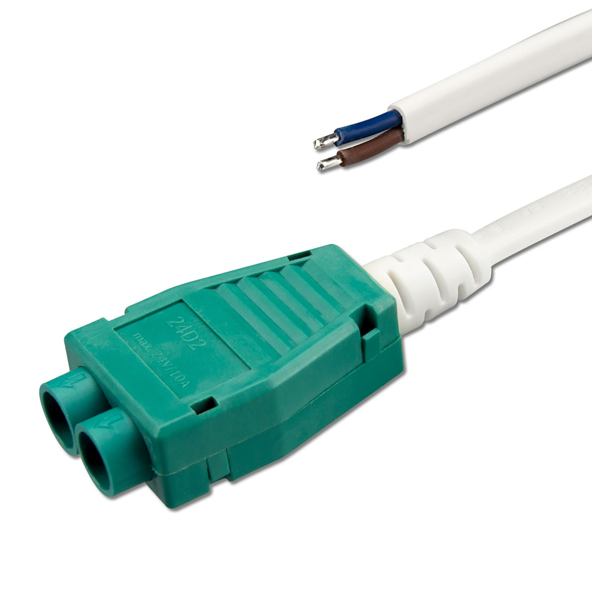 Mini-Plug | Connector | 2-voudige verdeler female | 2x0,75 | IP54 | 1m | wit-groen
