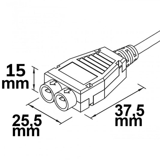 Mini-Plug | Connector | 2-voudige verdeler female | 2x0,75 | IP54 | 1m | wit-groen