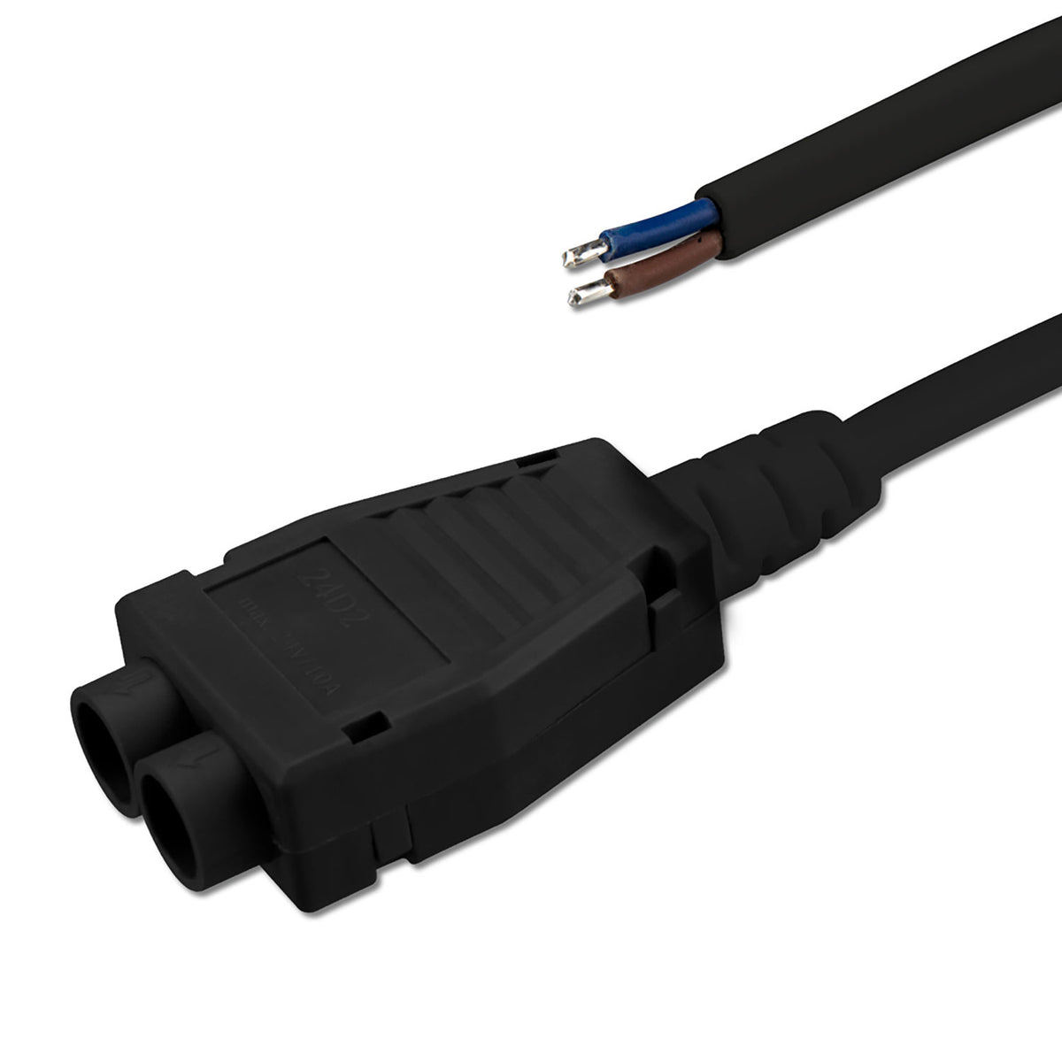 Mini-Plug | Connector | 2-voudige verdeler female | 2x0,75 | IP54 | 1m | zwart