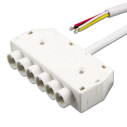 Mini-Plug RGB | Connector | 6-voudige verdeler female | 4-polig | IP54 | 1m | wit