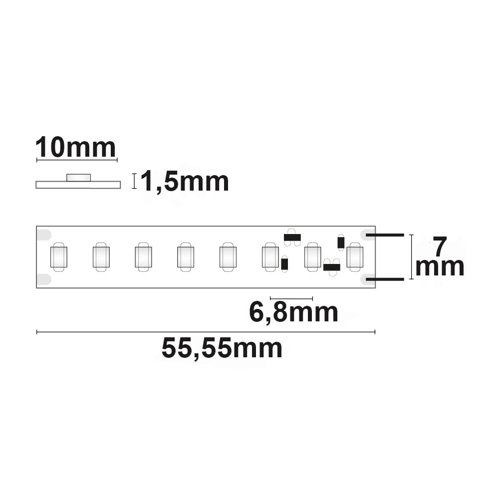 High-Lumen CC CRI840 | LED-strip | 5m | 4000K | 21W/m | 160 lm/W | 24V | IP20