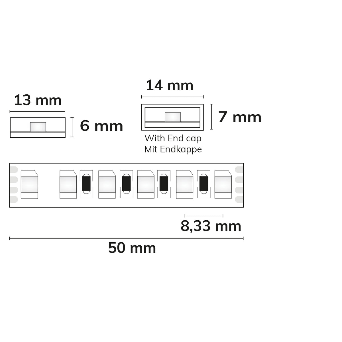 AQUA RGB | LED-strip | melkwit | 5m | 12W/m | 24V | IP67