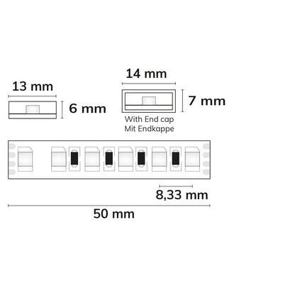 AQUA RGB | LED-strip | melkwit | 5m | 12W/m | 24V | IP67