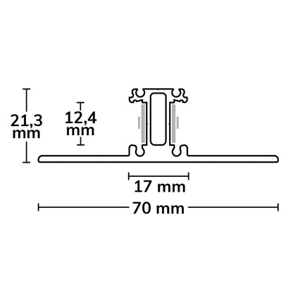 2SIDE | Aluminium profiel | zilver gepoedercoat | 200cm