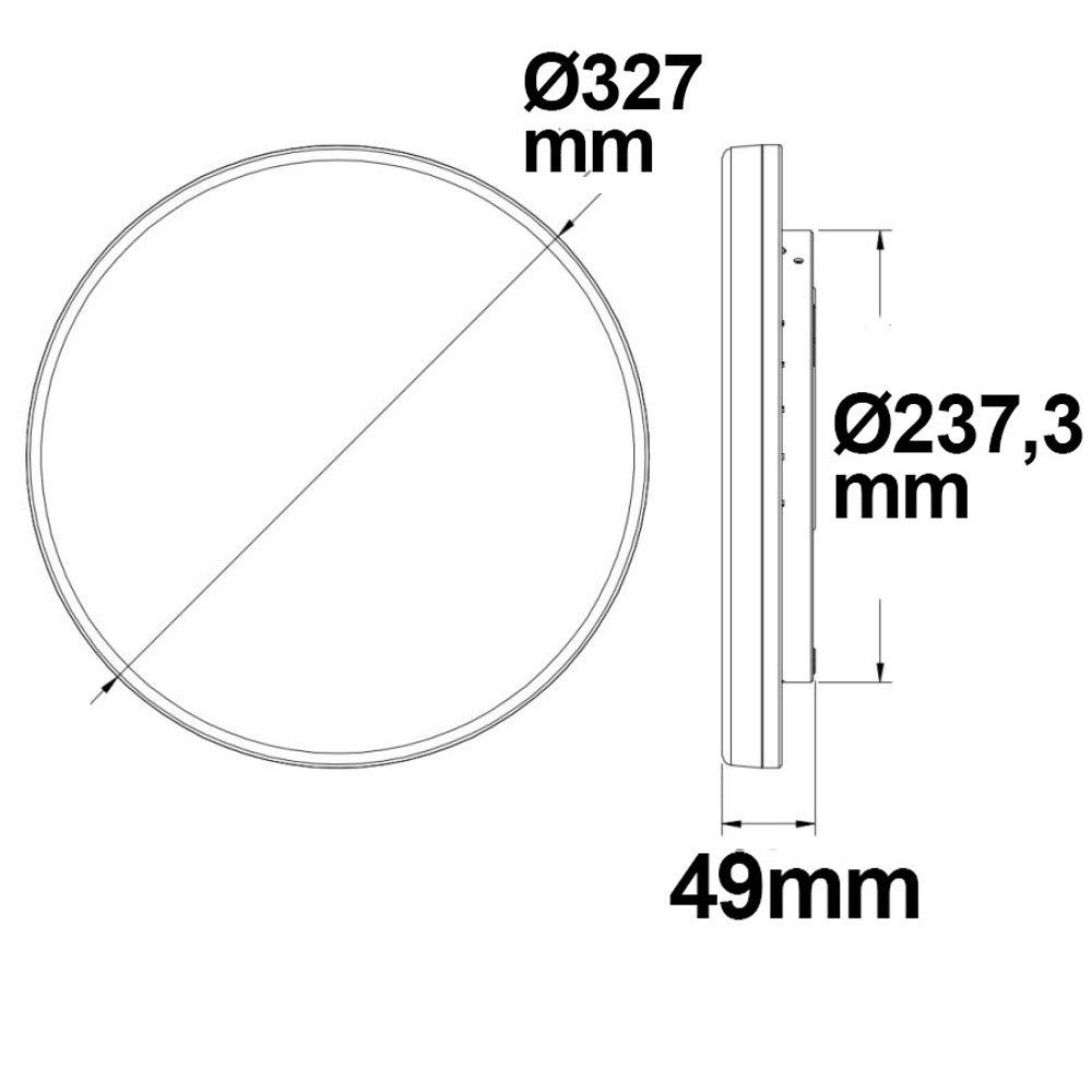 Plafondlamp | wand en plafond | HF sensor | rond | IP54 | CCT 3000/4000K | 24W | wit