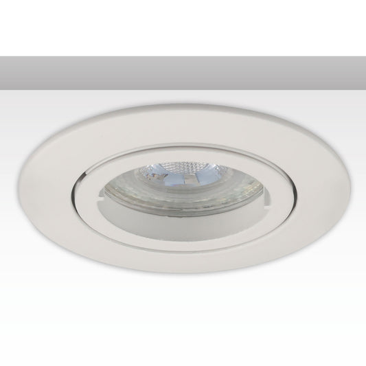 Inbouwframe | rond | gatmaat 68mm | aluminium wit | voor GU10/MR16
