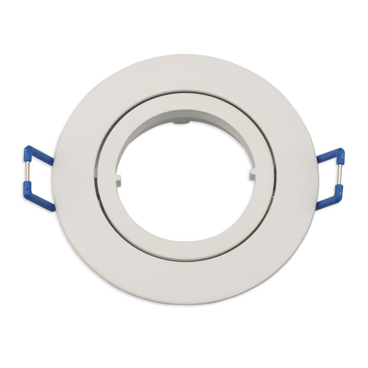 Inbouwframe | rond | gatmaat 68mm | aluminium wit | voor GU10/MR16