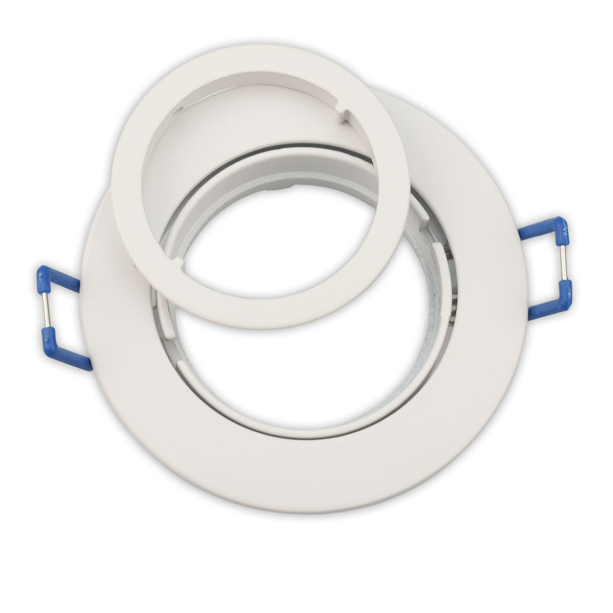 Inbouwframe | rond | gatmaat 68mm | aluminium wit | voor GU10/MR16