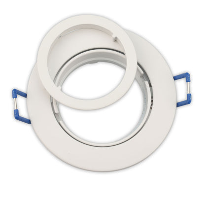 Inbouwframe | rond | gatmaat 68mm | aluminium wit | voor GU10/MR16