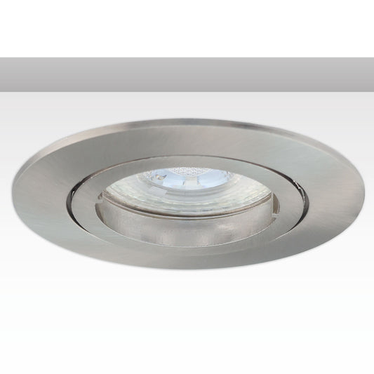 Inbouwframe | rond | gatmaat 68mm | aluminium satijn nikkel | voor GU10/MR16