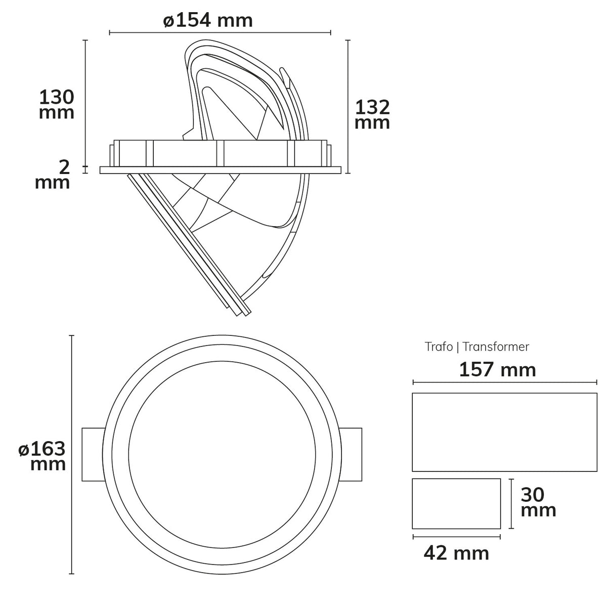 Sphere | Downlight | winkel | uitzwenkbaar | 35W | warm wit | wit