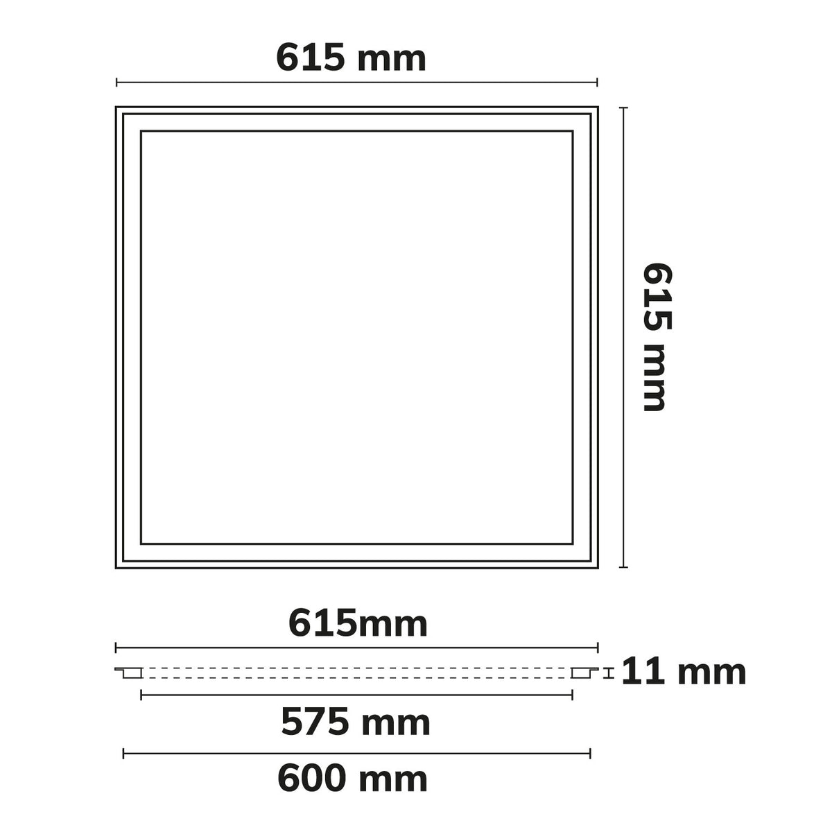 Frame 625 | LED Paneel | 62,5x62,5cm | Push/DALI dimbaar | 40W