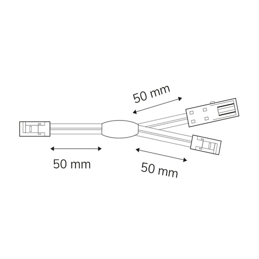MiniAMP | Connector | lineaire splitter 2x male / 1x female | max. 4A | wit