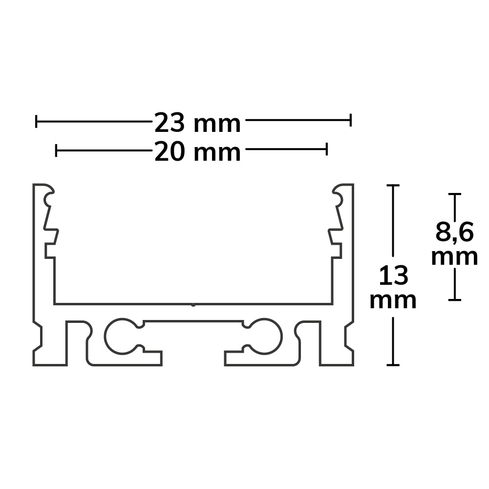 IL-ALU20 | Aluminium profiel | opbouw | geanodiseerd | 200cm