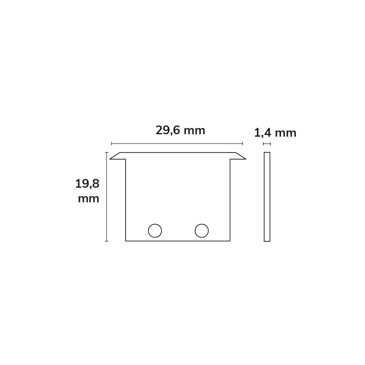 IL-ALU20 | Profielaccessoire | eindkap inbouw | geanodiseerd