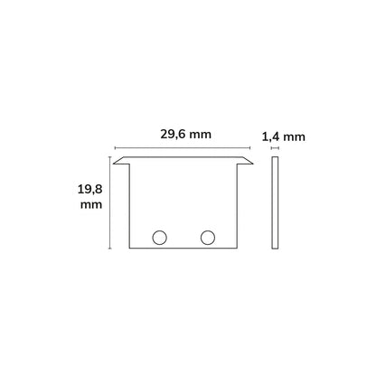 IL-ALU20 | Profielaccessoire | eindkap inbouw | geanodiseerd