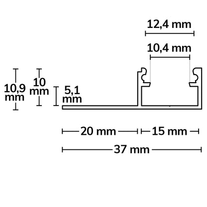 Aluminium profiel | Tegelprofiel eindafwerking | geanodiseerd | 300cm