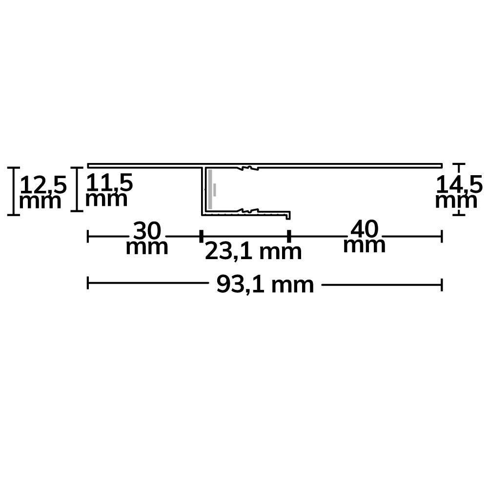 Schaduwvoeg 40 | Aluminium profiel | gipsplaat | wit RAL9003 | 200cm