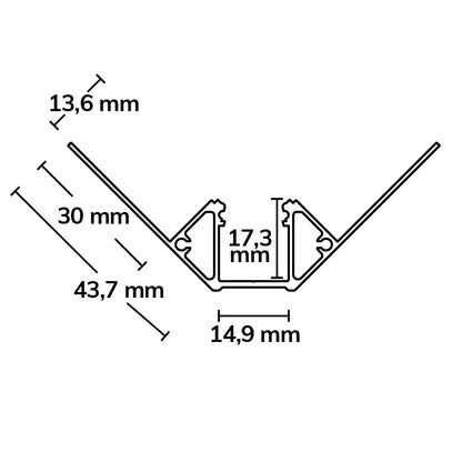 Binnenhoek | Aluminium profiel | gipsplaat | geanodiseerd