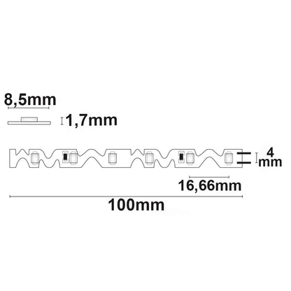 Curve CRI930 | LED-strip | voor hoeken | 5m | 3000K | 12W/m | 60 LED/m | 24V | IP20