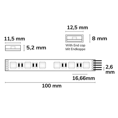 AQUA RGB+WW | LED-strip | 4in1 | 19W/m | 24V | IP67 | 5m