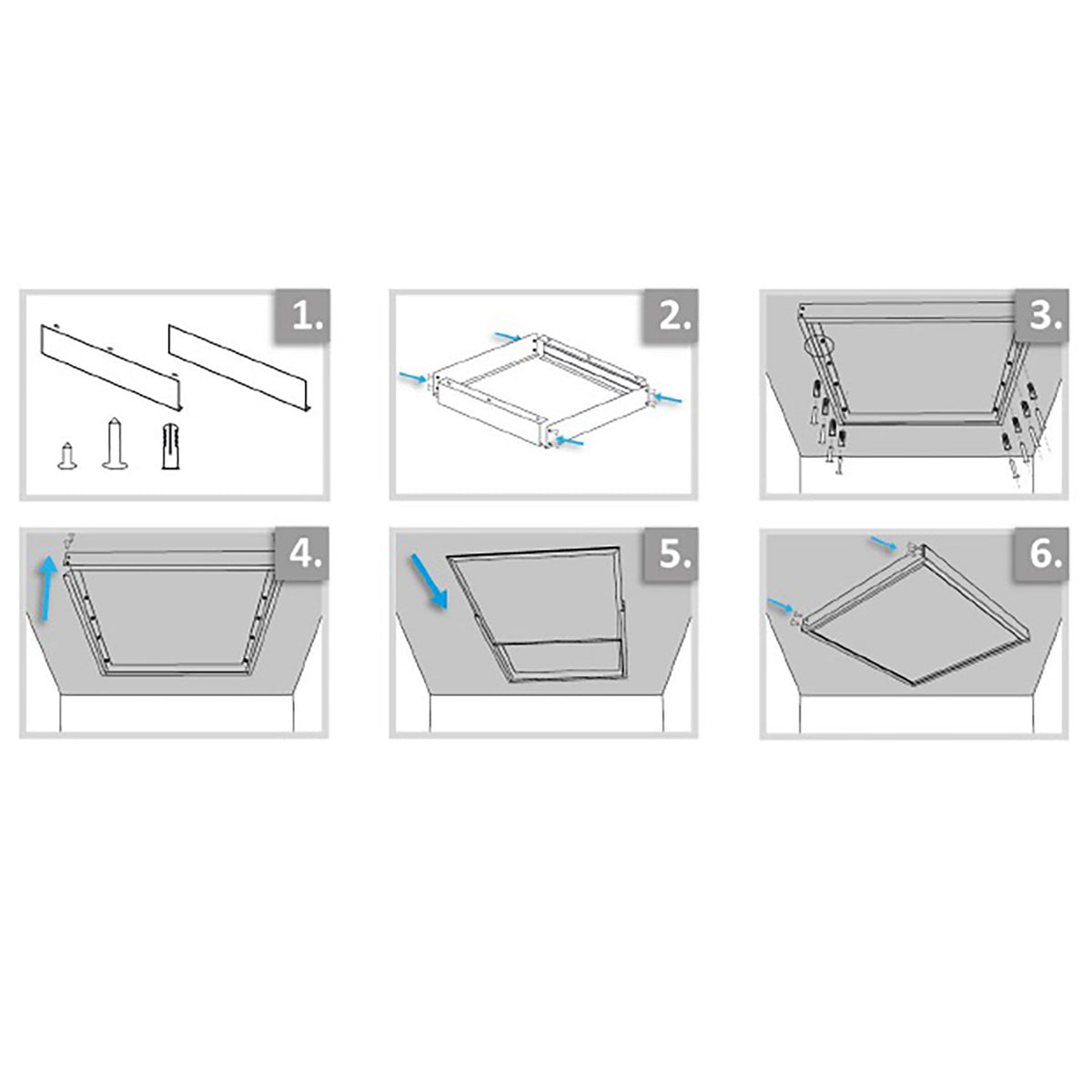Installatiemateriaal | Opbouwframe voor LED paneel 600 | wit