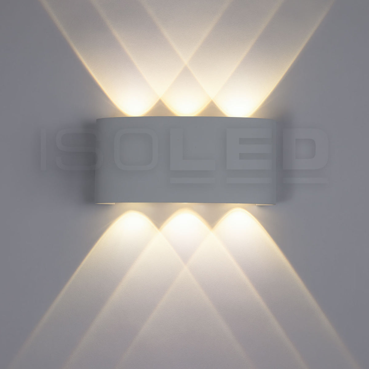 Buitenwandlamp | up&down | 6x1W CREE | IP54 | zandwit | warm wit