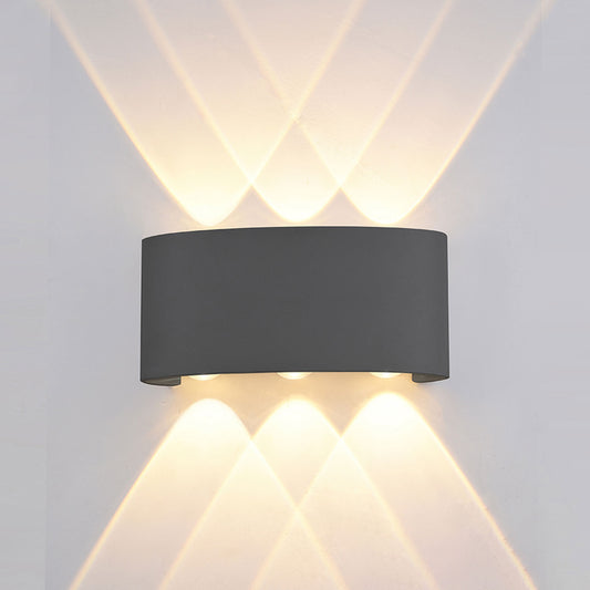 Buitenwandlamp | up&down | 6x1W CREE | IP54 | zandzwart | warm wit