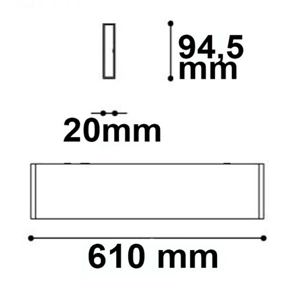 Wandlamp | lineair up&down 600 | IP40 | 25W | warm wit | 610mm