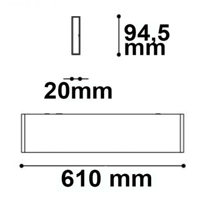 Wandlamp | lineair up&down 600 | IP40 | 25W | warm wit | 610mm