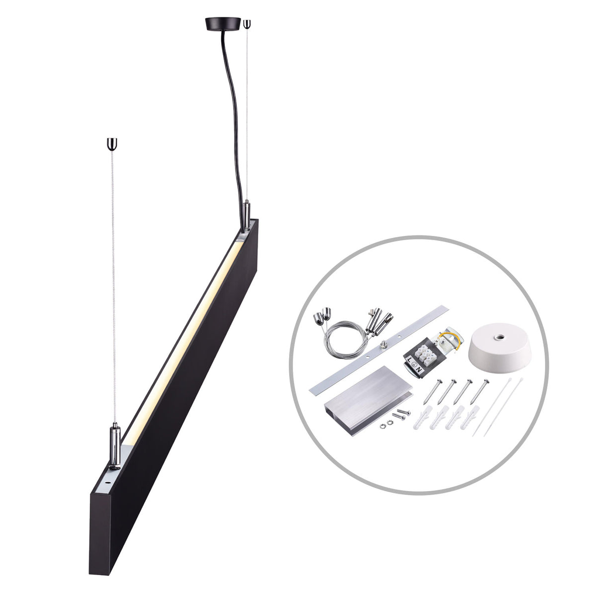 Linear Up&Down 1200 | Hanglamp | prismatisch | doorkoppelbaar | 3000K | 40W