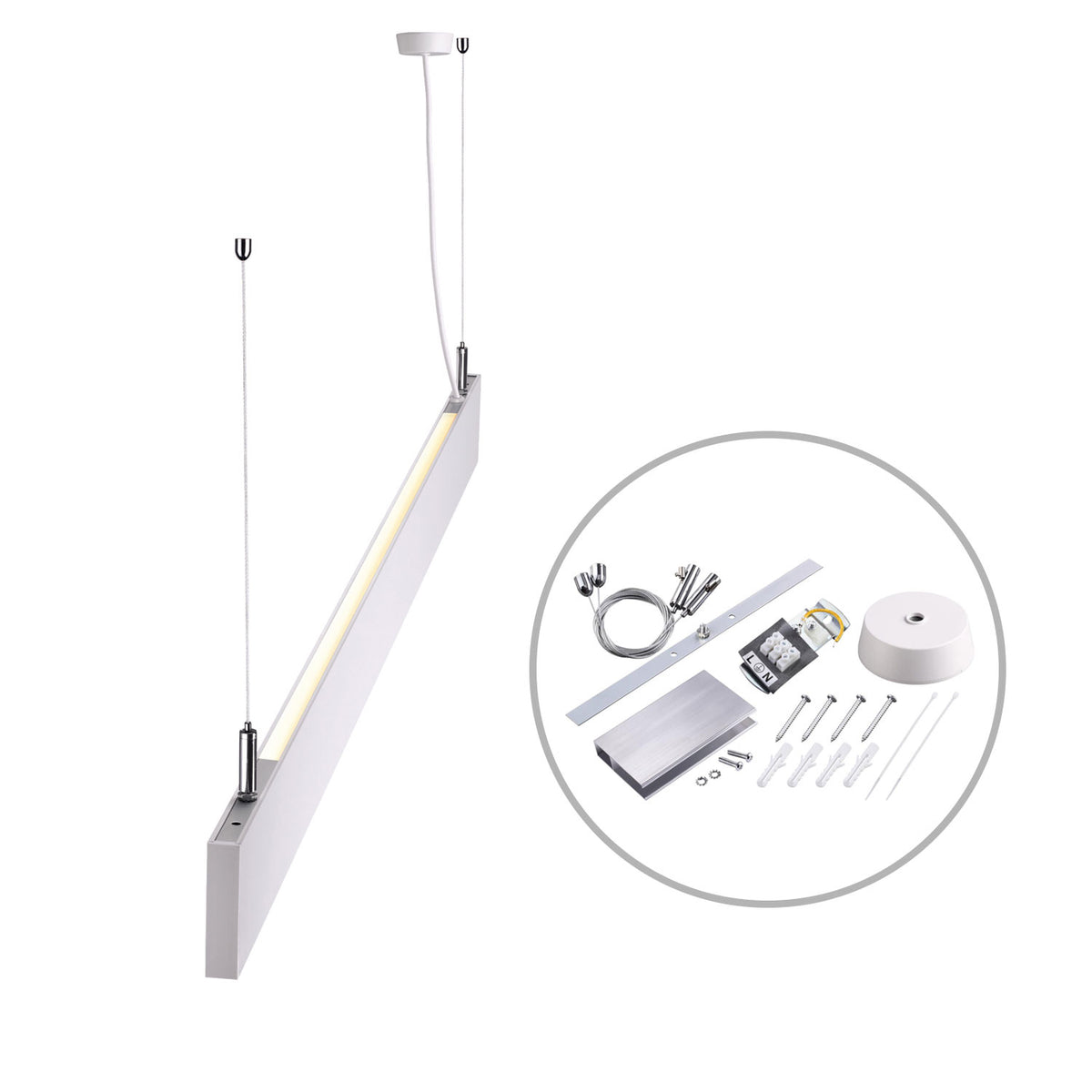 Linear Up&Down 600 | Hanglamp | prismatisch | doorkoppelbaar | 3000K | 25W