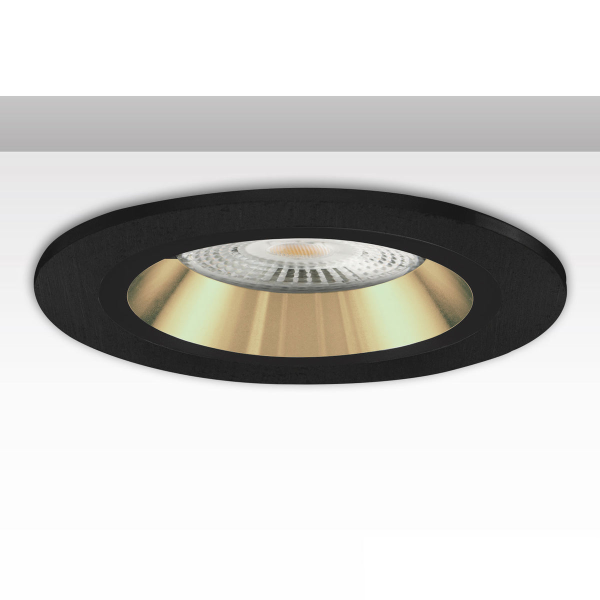 Inbouwframe | rond | gatmaat 80mm | zwart en zwart-goud | voor GU10/MR16