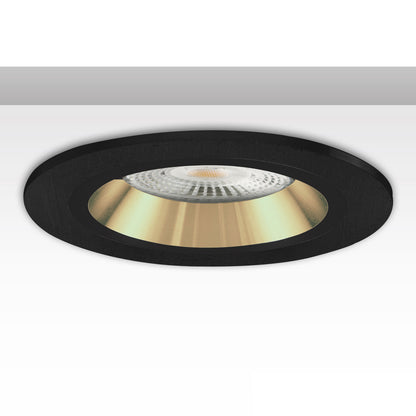 Inbouwframe | rond | gatmaat 80mm | zwart en zwart-goud | voor GU10/MR16