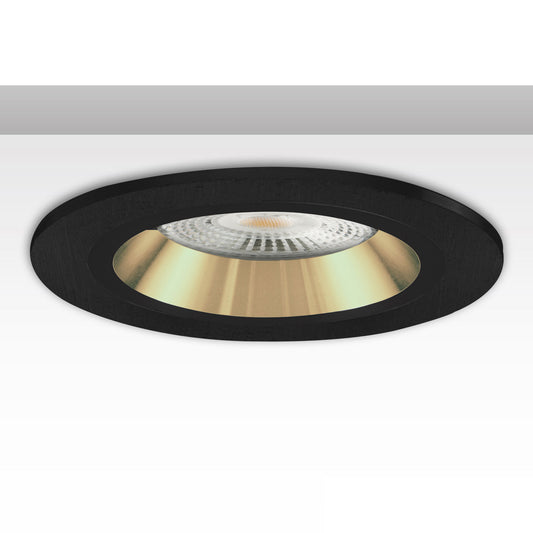 Inbouwframe | rond | gatmaat 80mm | zwart en zwart-goud | voor GU10/MR16