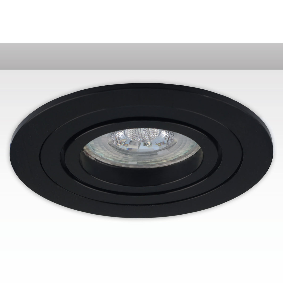 Inbouwframe | rond | gatmaat 80mm | zwart en zwart | voor GU10/MR16