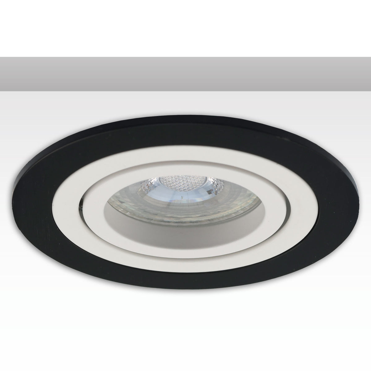 Inbouwframe | rond | gatmaat 80mm | zwart en aluminium wit | voor GU10/MR16