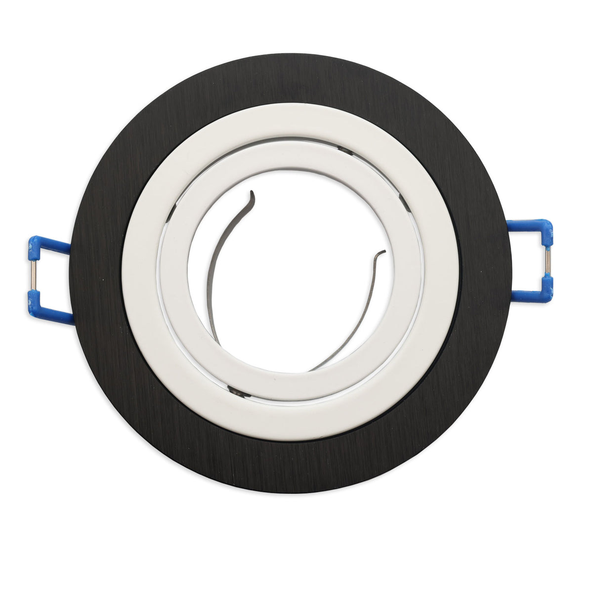 Inbouwframe | rond | gatmaat 80mm | zwart en aluminium wit | voor GU10/MR16