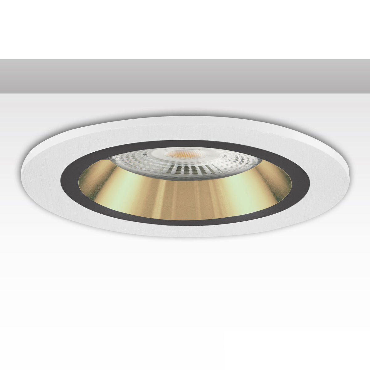 Inbouwframe | rond | 80mm | wit + zwart-goud | GU10/MR16
