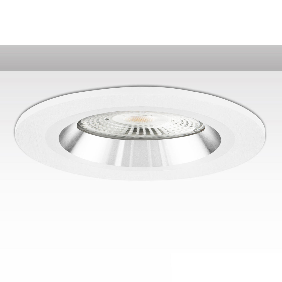 Inbouwframe | rond | 80mm | wit + wit-zilver | GU10/MR16