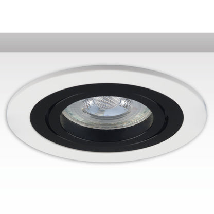 Inbouwframe | rond | 80mm | wit + zwart | GU10/MR16