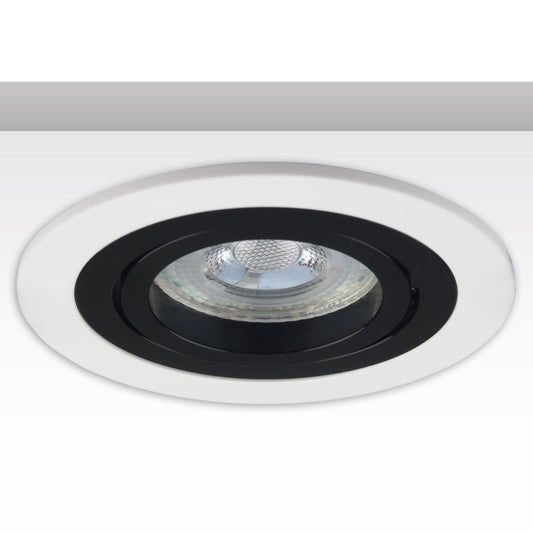 Inbouwframe | rond | 80mm | wit + zwart | GU10/MR16