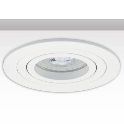 Inbouwframe | rond | 80mm | wit + wit aluminium | GU10/MR16