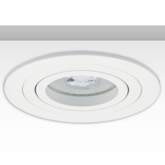 Inbouwframe | rond | 80mm | wit + wit aluminium | GU10/MR16