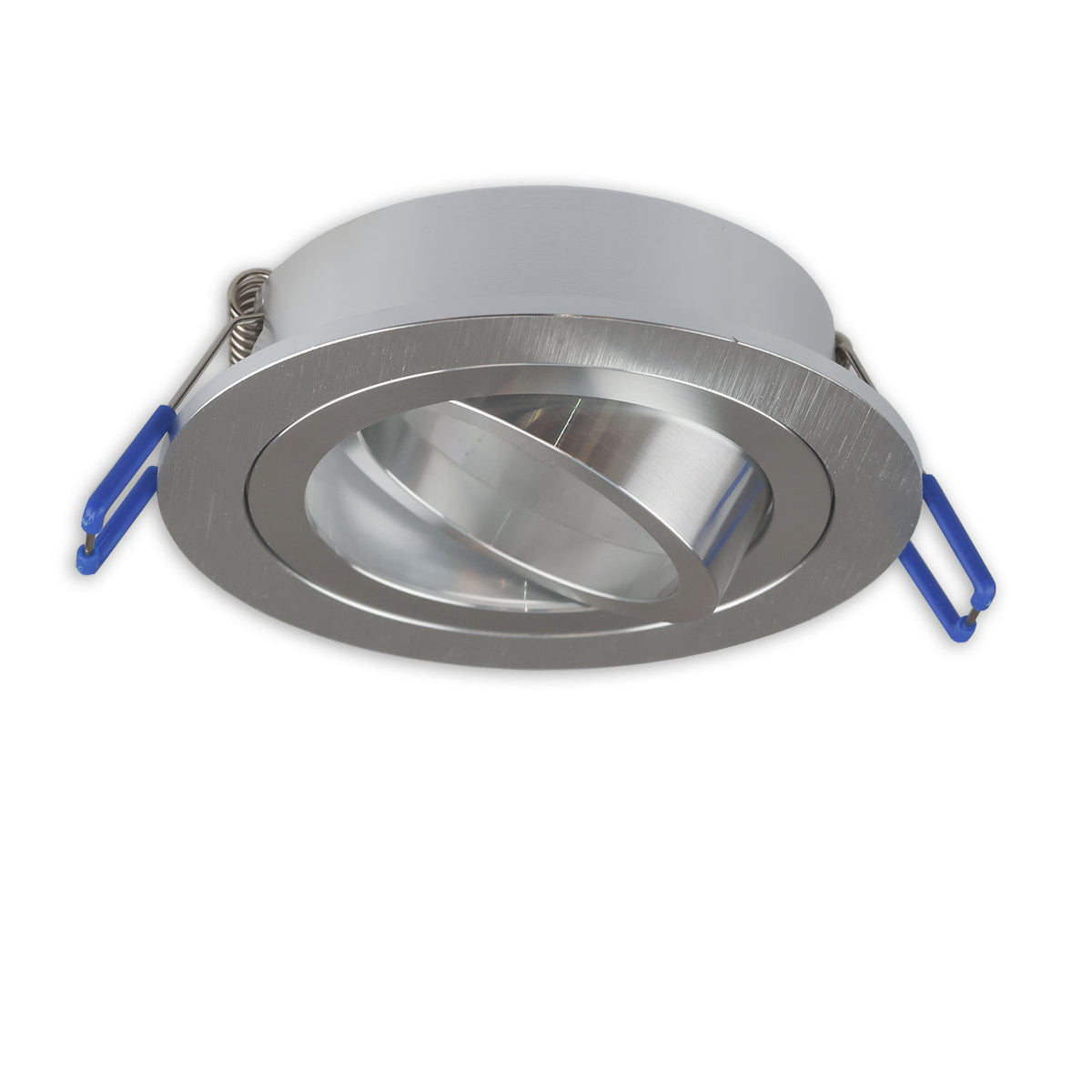 Inbouwframe | rond | 80mm | geheel geborsteld aluminium | GU10/MR16
