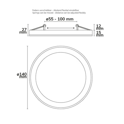 Slim Flex | Downlight | opbouw/inbouw | ColorSwitch 3000/3500/4000K | IP44