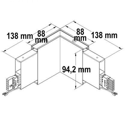 Linear Up&Down | Connector | hoekverbinder 90° prismatisch | 3W